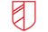 a red icon of a shield