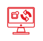 A red icon with a computer pc and a recycling icon displaying on the screen
